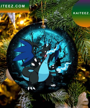 Charizard Mega X Moonlight Mica Circle Ornament Perfect Gift For Holiday
