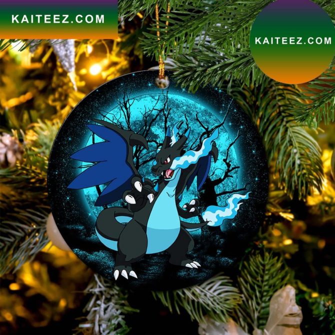 Charizard Mega X Moonlight Mica Circle Ornament Perfect Gift For Holiday