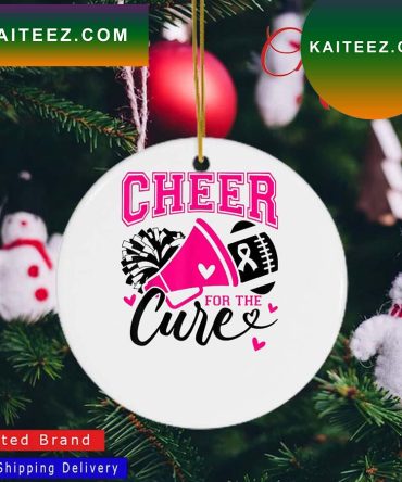 Cheer For The Cure Football Pink Ribbon Breast Cancer  Ornament