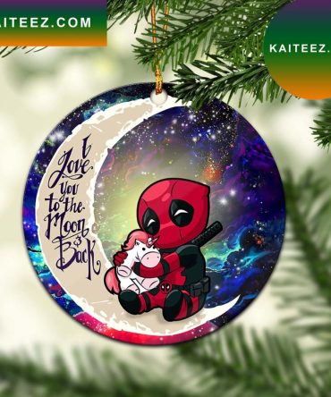 Chibi Deadpool Unicorn Toy Love You To The Moon Galaxy Mica Circle Ornament Perfect Gift For Holiday