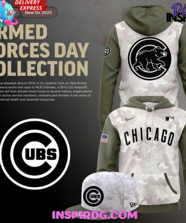 Chicago Cubs Armed Forces Day Hoodie & Cap Set - Limited Edition Camo Collection 2025