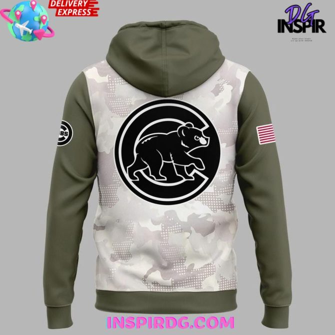 Chicago Cubs Armed Forces Day Hoodie & Cap Set - Limited Edition Camo Collection 2025 - Image 3