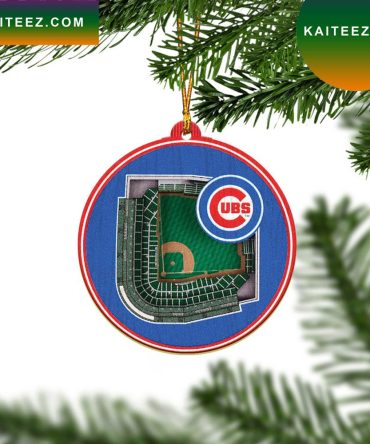 Chicago Cubs Stadium 2 Layered Wood Christmas Ornament