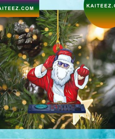 Christmas Dj Party Santa Shaped Christmas Ornament