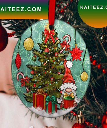 Christmas Tree And Gnome Christmas Ornament
