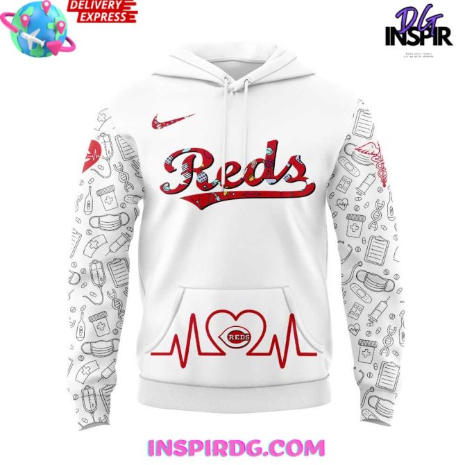 Nurse Appreciation Hoodie - Stylish Reds Design For Healthcare Heroes - Image 2