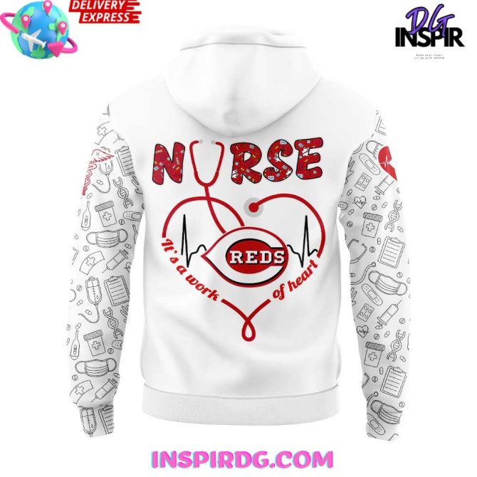 Nurse Appreciation Hoodie - Stylish Reds Design For Healthcare Heroes - Image 3