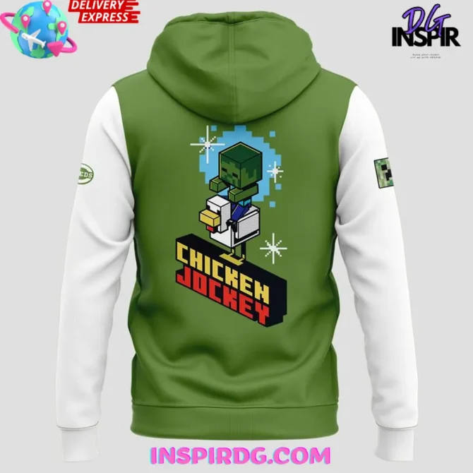 Cincinnati Reds X Minecraft Chicken Jockey Movie Night All Over Print Hoodie - Image 3
