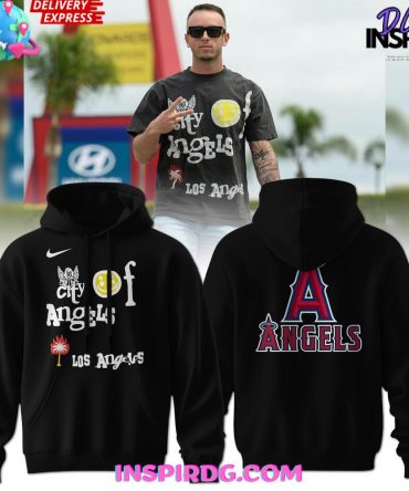 Stylish 'City Of Angels' Graphic Tee & Hoodie Set - Trendy Los Angeles Apparel