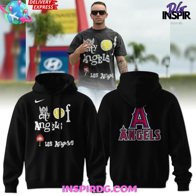 Stylish 'City Of Angels' Graphic Tee & Hoodie Set - Trendy Los Angeles Apparel