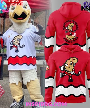 Cleveland Monsters Pucks & Pierogies Weekend Special Red All Over Print Hoodie