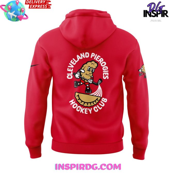 Cleveland Pierogies Hockey Club Special Edition Red All Over Print Hoodie - Image 3