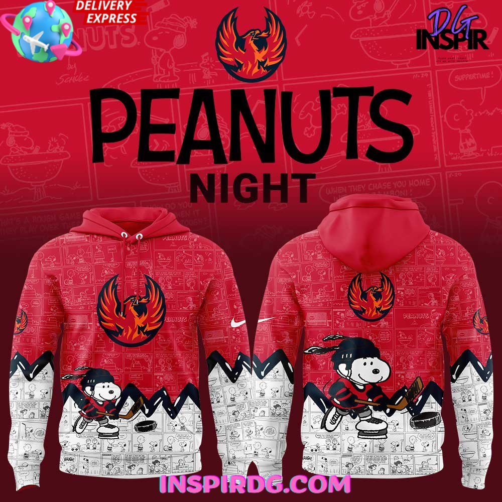 Coachella Valley Firebirds 75Th Anniversary Of Peanuts Special All Over Print Hoodie, 3D Hoodie