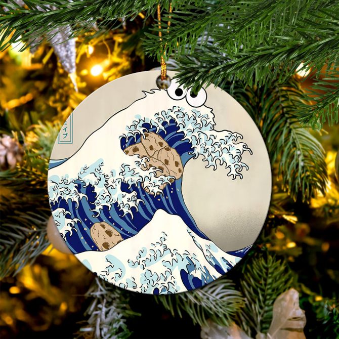 Cookie The Great Wave Ceramic Ornament Perfect Gift For Holiday