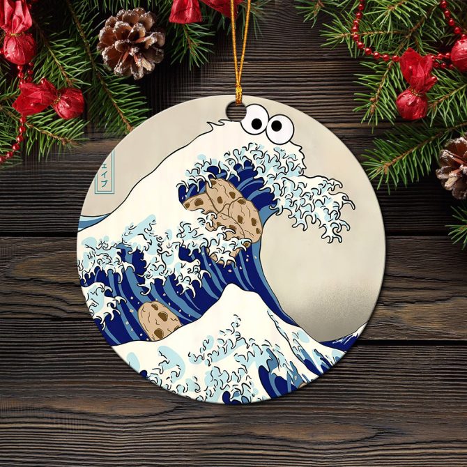 Cookie The Great Wave Ceramic Ornament Perfect Gift For Holiday - Image 2