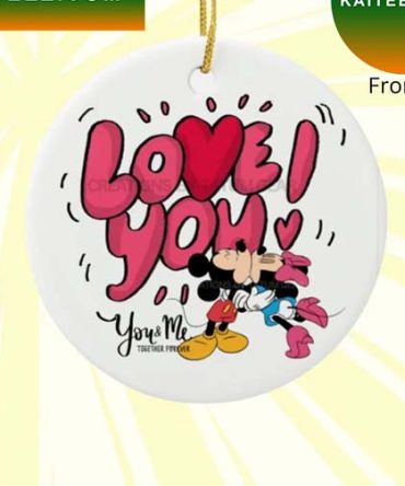 Couple Mickey&Minnie I Love You Disney Ornament