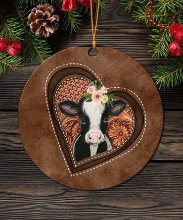 Cow Heart Flower Farm Mica Ornament Perfect Gift For Holiday