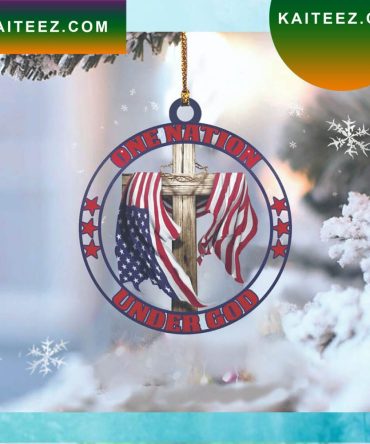 Cross One Nation Under God American Flag Patriotic Christmas Ornament