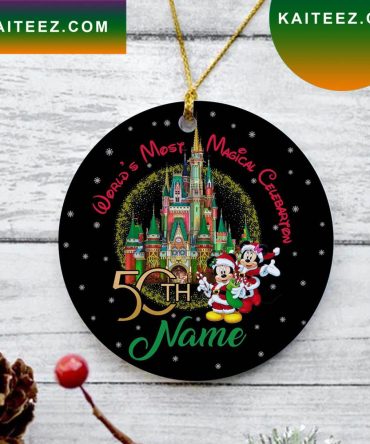 Custom Disney 50Th Christmas Ornament