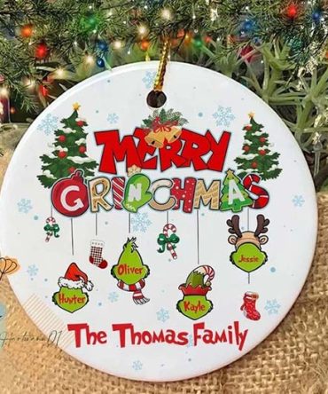 Custom Grinch Family Grinch Christmas Ornament