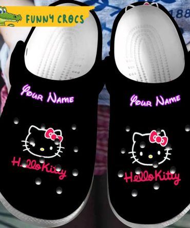 Custom Hello Kitty Black Crocs Slippers - Discover Comfort And Style Clog Shoes Unisex Clogs Garden Shoes