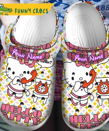 Custom Hello Kitty Phone Funny Crocs - Discover Comfort And Style Clog Shoes Unisex Clogs Garden Shoes