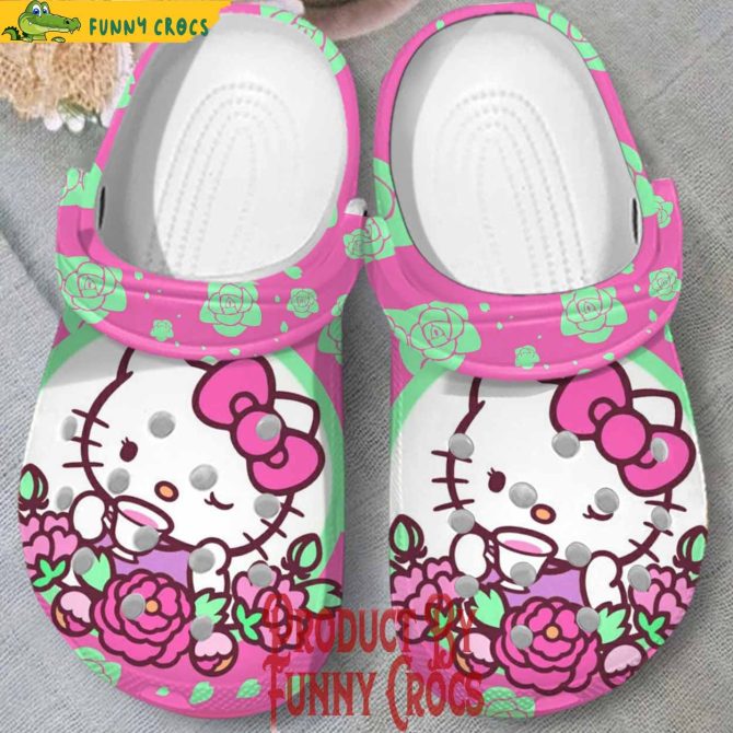 Custom Hello Kitty Rose Crocs Shoes - Discover Comfort And Style Clog Shoes Unisex Clogs Garden Shoes