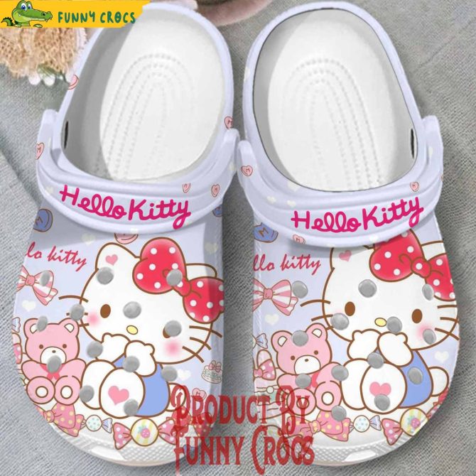 Custom Hello Kitty Teddy Bear Crocs Shoes - Discover Comfort And Style Clog Shoes Unisex Clogs Garden Shoes