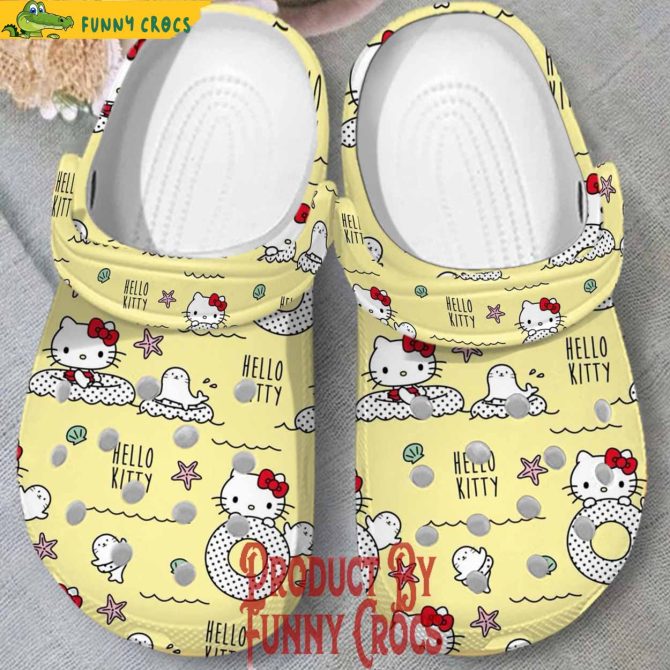 Custom Hello Kitty Yellow Crocs For Kids - Discover Comfort And Style Clog Shoes Unisex Clogs Garden Shoes