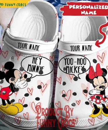 Custom Hey Minnie Yoo-Hoo Mickey Couple Crocs Shoes - Discover Comfort And Style Clog Shoes Unisex Clogs Garden Shoes