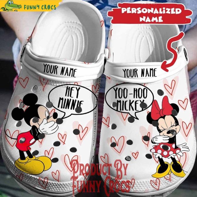 Custom Hey Minnie Yoo-Hoo Mickey Couple Crocs Shoes - Discover Comfort And Style Clog Shoes Unisex Clogs Garden Shoes