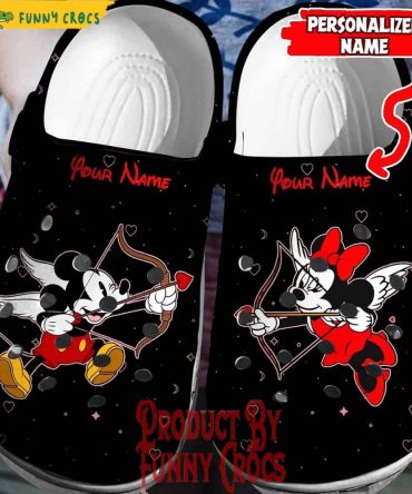 Custom Mickey Minnie Cupids Valentines Crocs Shoes - Discover Comfort And Style Clog Shoes Unisex Clogs Garden Shoes