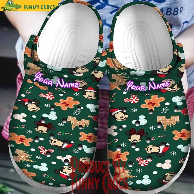 Customized Disney Mickey Mouse Christmas Pattern Crocs Shoes - Discover Comfort And Style Clog Shoes Unisex Clogs Garden Shoes