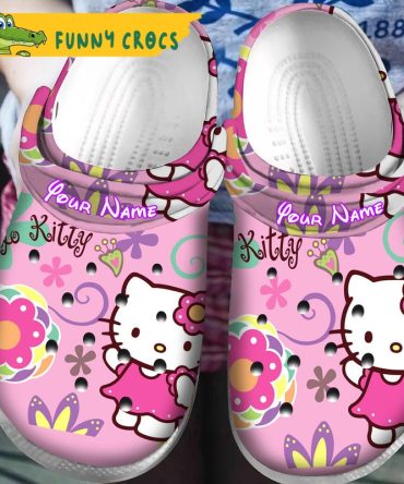 Customized Hello Kitty Flower Crocs Slippers - Discover Comfort And Style Clog Shoes Unisex Clogs Garden Shoes