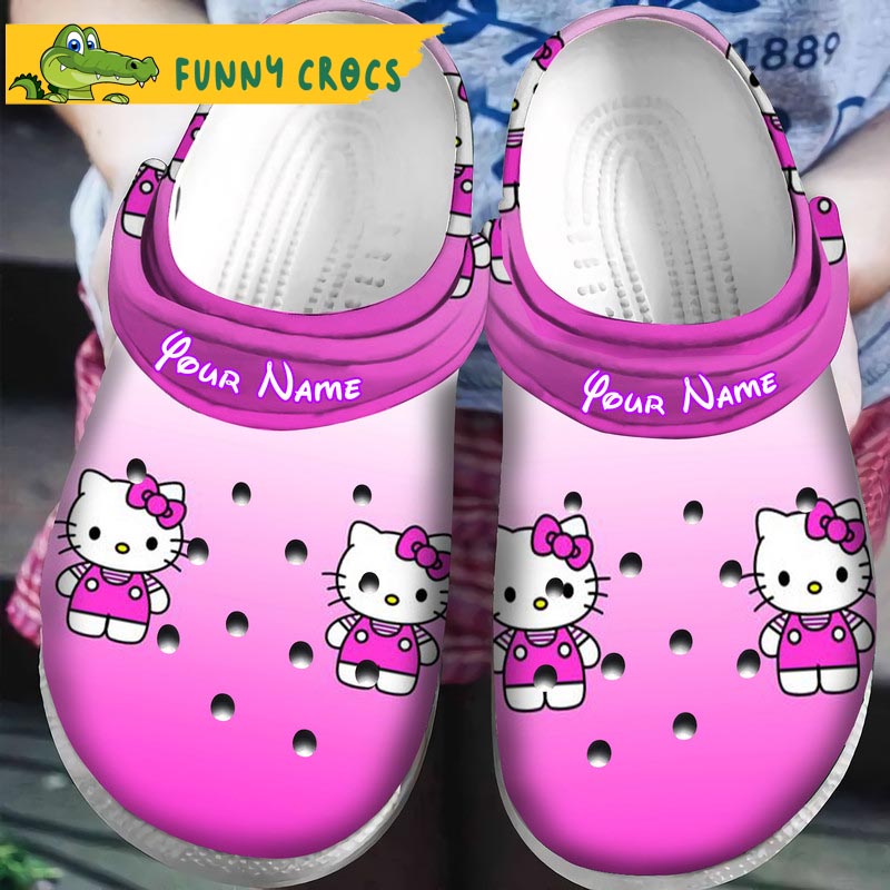 Customized Hello Kitty Pink Purple Crocs - Discover Comfort And Style Clog Shoes Unisex Clogs Garden Shoes