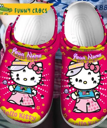 Customized Hello Kitty Pink Red Crocs - Discover Comfort And Style Clog Shoes Unisex Clogs Garden Shoes