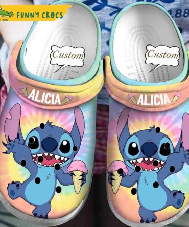 Customized Icecream Stitch Crocs - Discover Comfort And Style Clog Shoes For Family