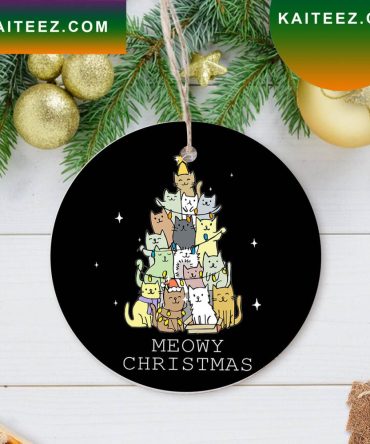 Cute Cat Christmas Tree Meowy Christmas Ornament