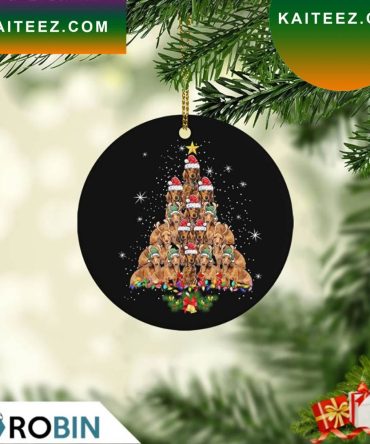 Dachshund Christmas Tree Lights Pajamas Christmas Ornament