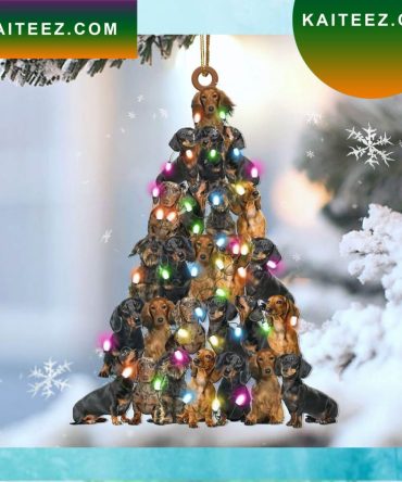 Dachshund Lovely Tree Christmas 2 Sides Christmas Ornament