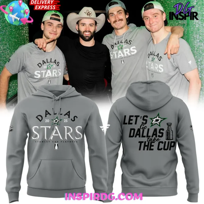 Dallas Stars 2025 Stanley Cup Playoffs Grey All Over Print Hoodie