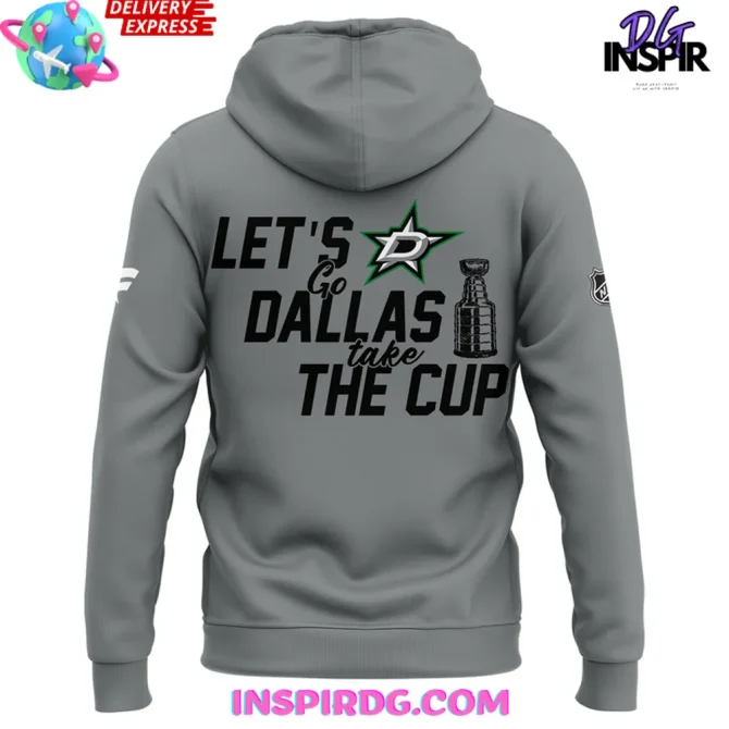 Dallas Stars 2025 Stanley Cup Playoffs Grey All Over Print Hoodie - Image 3
