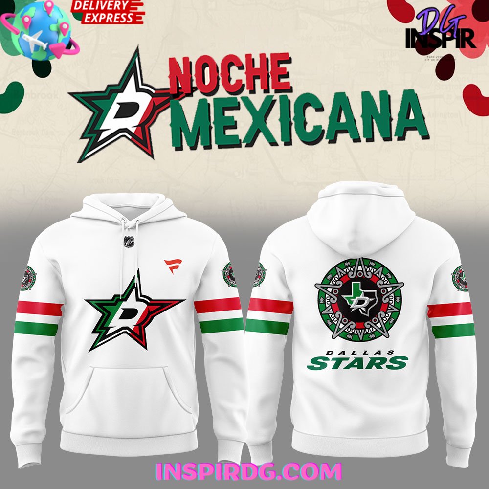 Dallas Stars Noche Mexicana Special White All Over Print Hoodie, 3D Hoodie