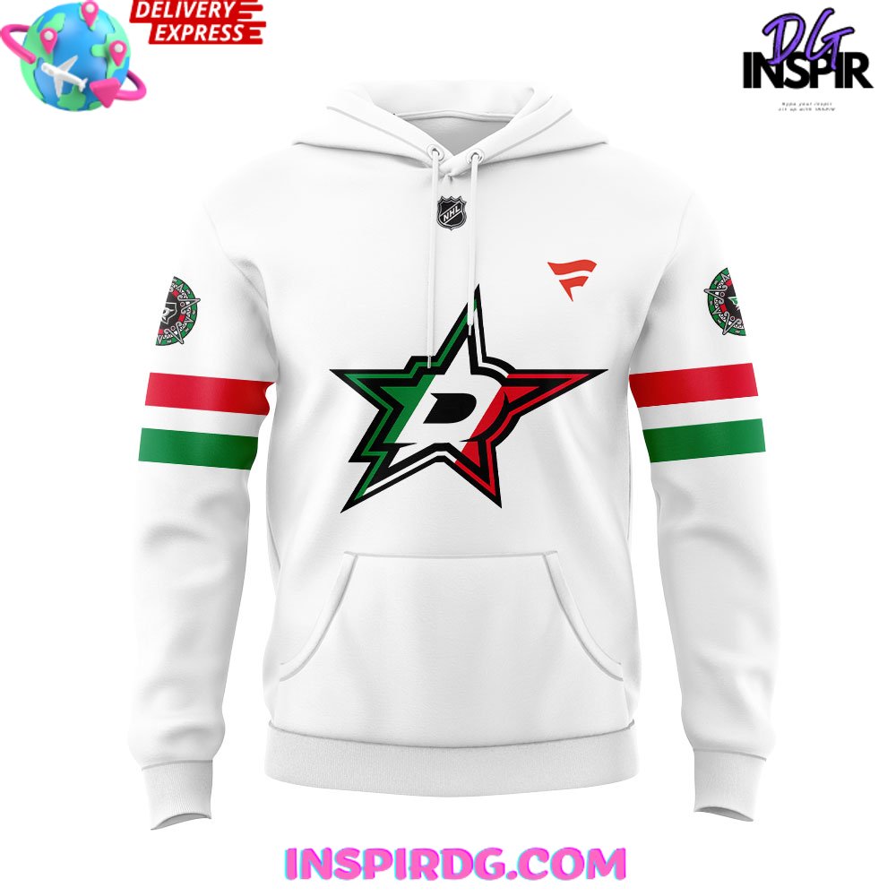 Dallas Stars Noche Mexicana Special White All Over Print Hoodie, 3D Hoodie - Image 2