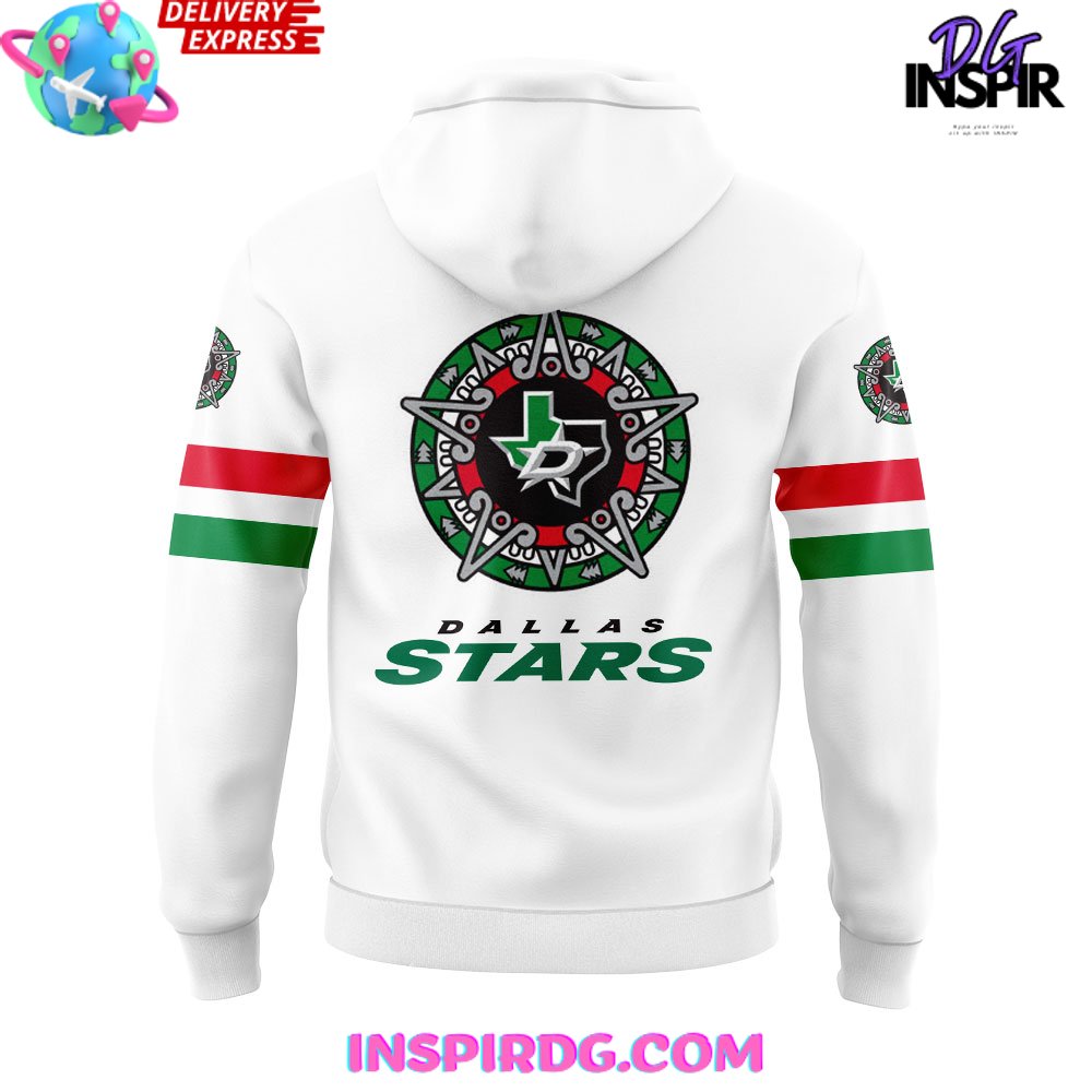 Dallas Stars Noche Mexicana Special White All Over Print Hoodie, 3D Hoodie - Image 3
