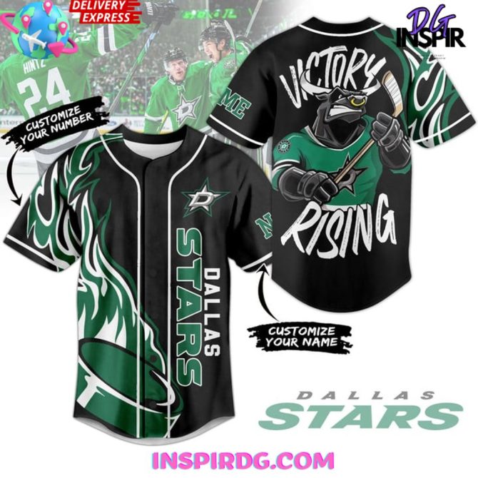 Dallas Stars Victory Rising Custom Name Baseball Jersey
