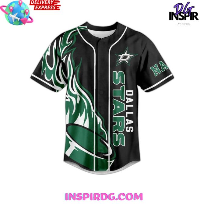 Dallas Stars Victory Rising Custom Name Baseball Jersey - Image 2