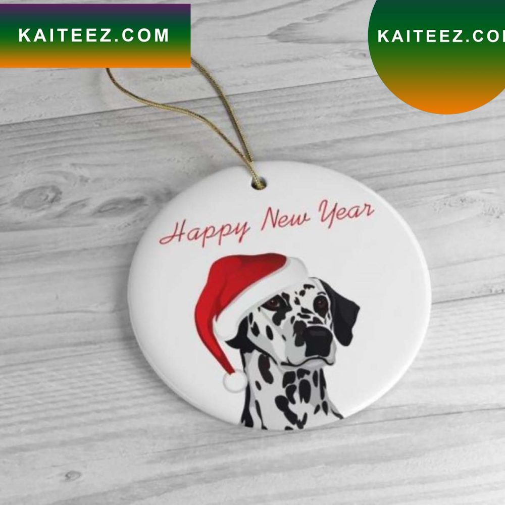 Dalmatian Happy New Year Christmas Ornament