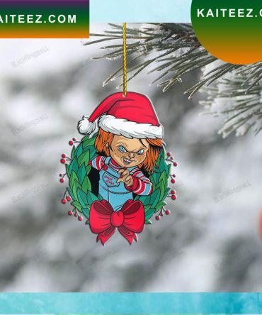 Dangerous Evil Doll With Santa Hat Christmas Ornament