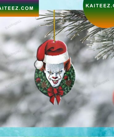 Dangerous Pennywise With Santa Hat Christmas Ornament